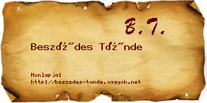 Beszédes Tünde névjegykártya
