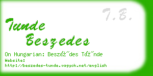 tunde beszedes business card